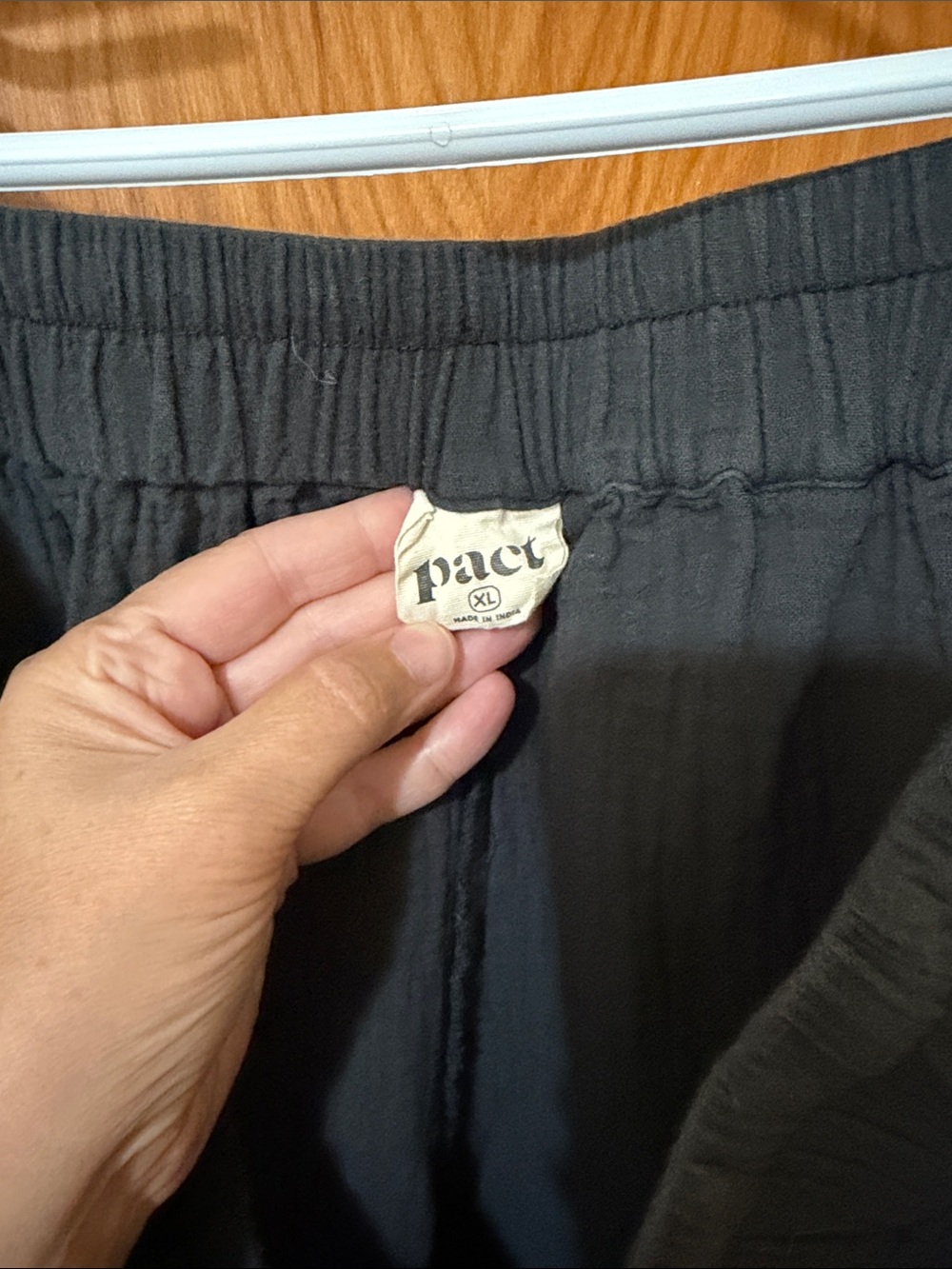 Pact organic coastal double gauze charcoal gray Women's Drawstring Joggers xl - Picture 4 of 6